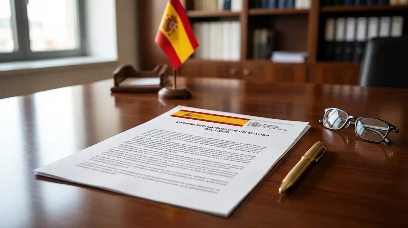 Documento oficial con el sello de la DGOJ sobre regulación del juego online en España